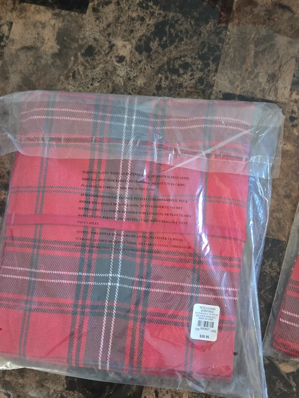 Williams Sonoma Red Plaid Holiday Throws and Napkin Set